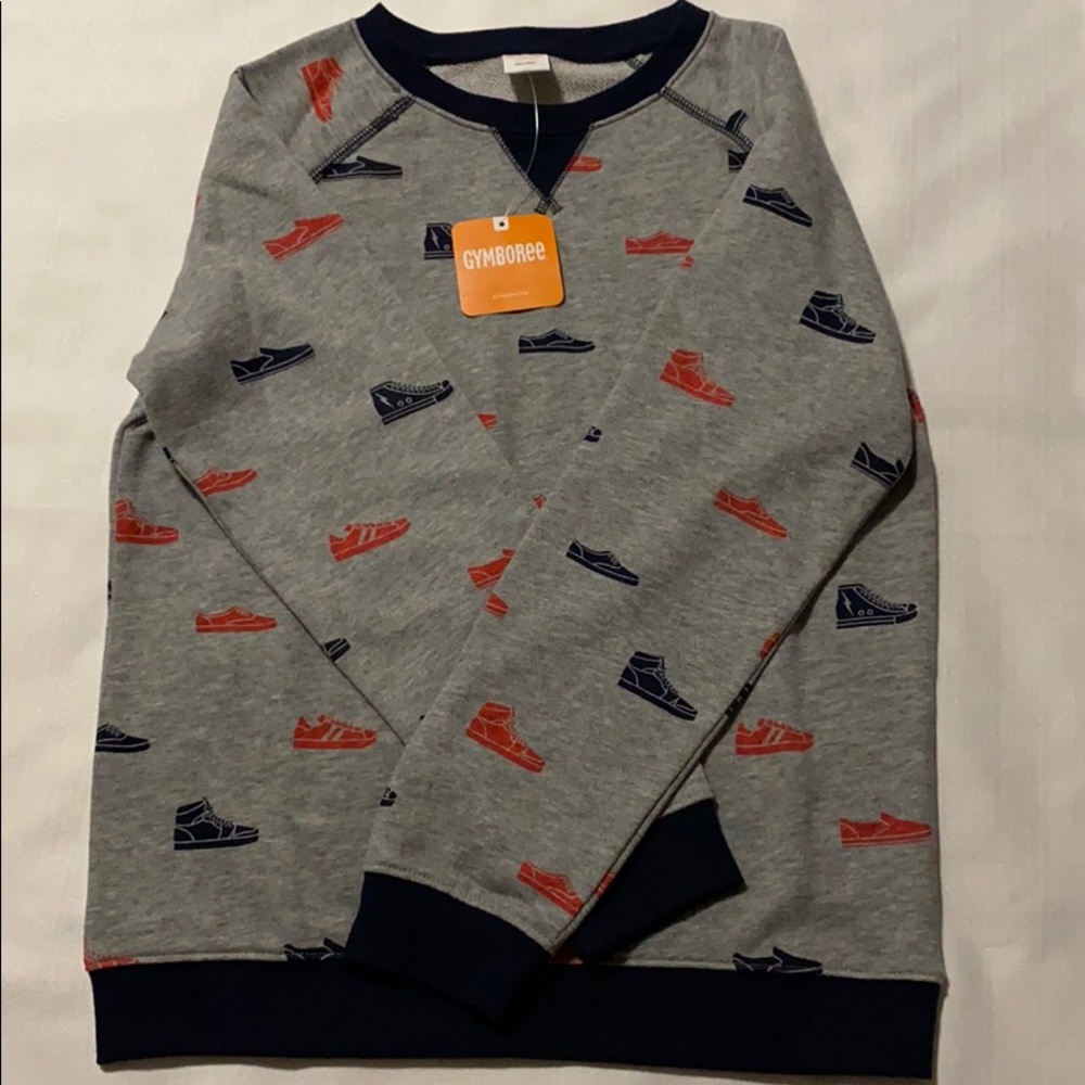 Gymboree Boys Sweatshirt Pullover Gray Red L 10-12